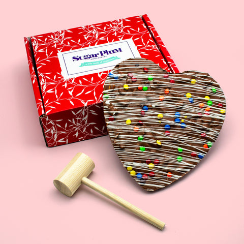 Chocolate Heart Smash with Mallet – Handcrafted Milk Chocolate Gift Box